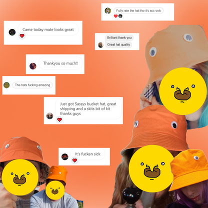 Sassy orange top bucket hat